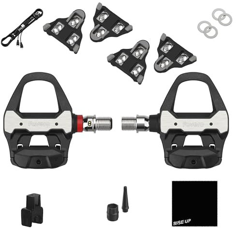 Favero Assioma PRO RS-1, Single-sensing Side Pedal Based SPD-SL Road Cycling Power Meter with Extra Cleats, Shimano Compatible SPD-SL Cleats, Bluetooth and ANT+ for Cycling GPS Computers & Smartphones