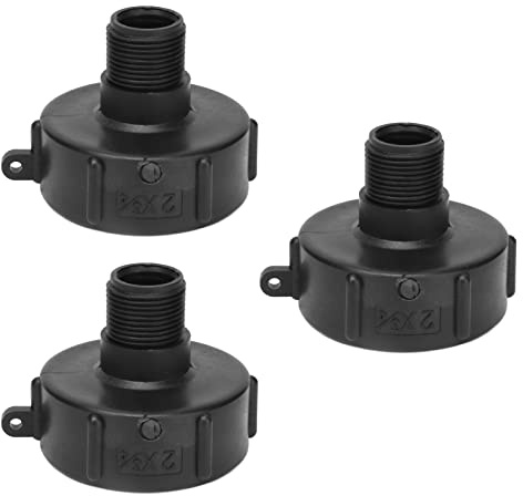 Culnflun IBC-Tankadapter, G3/4-Tankschlauchanschluss, 3-teiliges Gewinde, ABS-Ablassadapter, Ersatzventilanschluss für IBC-Chemikalienfässer, Wasserlagerbehälter (S60-2 NPS)