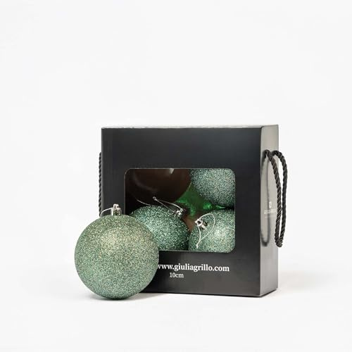Sfera Natalizia Glitter verde chiaro (4, ⌀10cm)