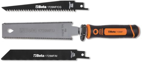 BETA 1729MF - Seghetto Multifunzione per Metallo, Cartongesso, Legno e Plastica con Lame Intercambiabili