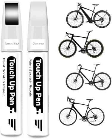 PARTS4EV Tarmac Black-Satin Bicycle Paint – Touch-Up Paint with Clear Coat for Specialized – Paint Pen for Metal and Plastic – High-Coverage Repair Paint