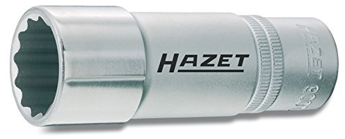 Hazet 900TZ-27 Douille carré creux 12,5 mm/profil traction à 12 pans extérieurs Taille27 longueur 85 mm