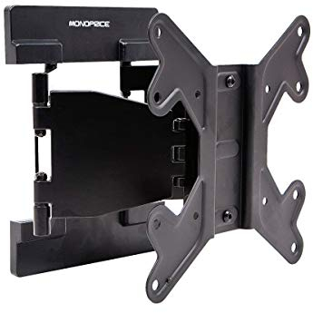 Monoprice Ultra-Slim Full-Motion Articulating TV Wall Mount Bracket - for TVs 23in to 42in Max Weight 66lbs VESA Patterns Up to 200x200 Works with Concrete & Brick, 108678 Black