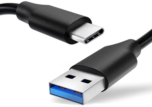 subtel Cavo USB da 1,0m per telefono smartphone, fotocamera, GPS, tablet, filo usb di ricarica a 3A Cavetto USB C Type C & USB A 2.0 PVC nero