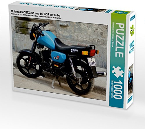 CALVENDO Puzzle Motorrad MZ ETZ 251 aus der DDR auf Kuba 1000 Teile Puzzle quer | Lege-Größe cm Foto-Puzzle für glückliche Stunden