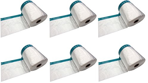 Profi Masker Tape mit Gewebeband 110cm Folie x 20m | UV-beständig | Abdeckfolie, Folien-Masker mit Steinband, Kombi Mask Tape, Folie mit Klebeband (6)