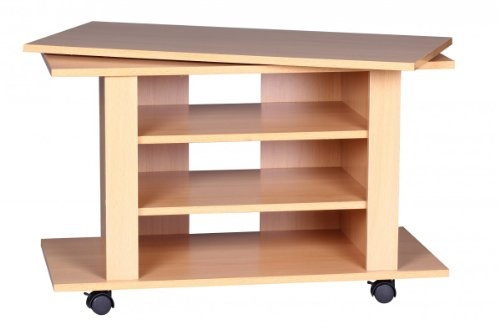 KADIMA Design tv HiFi Bank Luca Buche Fernsehtisch drehbar & rollbar 75 x 38 x 51 cm