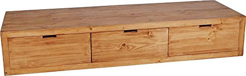 MiaMöbel Lowboard Mexico Möbel 195 cm Landhausstil Massivholz Pinie Honig