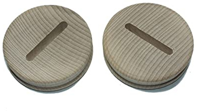 2 x Sparstrumpfscheibe aus Buche mit Schlitz Holzscheibe 5,5 cm Durchmesser