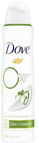 Dove Deodorante Spray Advanced Care 0% Go Fresh Cetriolo, Senza Alcol e Sali di Alluminio, Formula Idratante e Delicata, Pelle Asciutta Fino a 48 Ore, Deodorante Uomo e Donna, 150ml