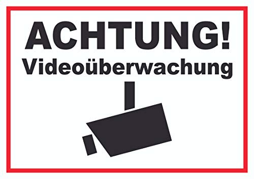 HB-Druck Achtung Videoüberwachung Kameraüberwachung Schild A6 (105x148mm)