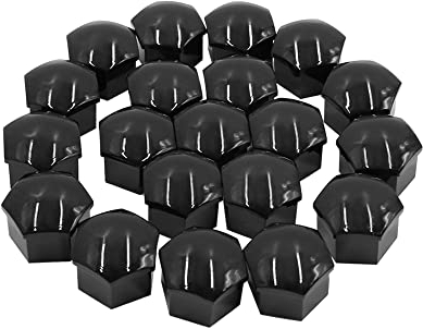 sourcing map Radmutternkappen Schwarz 20 STK Für Autos 19mm Kunststoff