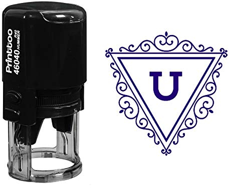 Printtoo Dreieck - strudelgrenze U Alphabet - Monogramm - Initialen - Buro - Briefpapier Selbstfarber R - 40 Stempel