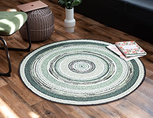 Teppich Rund Classic Vinyl Record Green 120x120cm aus Kunststoff für Innen und Außen