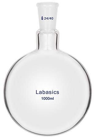 Labasics Verre 1000ml RBF Fond Rond Ballon à Col Simple, Single Neck Round Bottom Flask avec Joint Extérieur Standard 24/40-1000ml