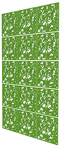 15 Pcs DIY Raumteiler - 121x202cm - Grün Raumteiler Wand Blütenblatt Wand Raumteiler für Regale & Schreibtische