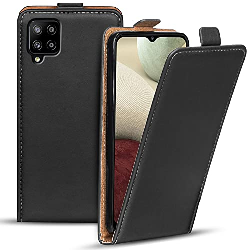 Verco Flip Cover per Samsung Galaxy A12, Samsung M12 Custodia verticale Flip Case compatibile con Samsung A12 / M12, Nero