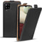 Verco Flip Cover für Samsung Galaxy A12 Case, Samsung M12 Flipstyle Schutzhülle für Samsung Galaxy A12 Hülle Kunstleder Tasche vertikal klappbare Handyhülle, Schwarz