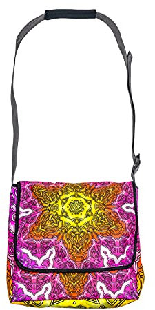 PSYWORK Schwarzlicht Umhänge Tragetasche Neon Shining Star Neon UV-aktiv wasserabweisend