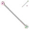 hengkaixuan 14G Industrial Barbell Chirurgenstahl Industrieller Piercingschmuck Rainbow Industrial Barbell 38mm lange Gerüststange Industrial Bar mit CZ gepflastertem Knorpelohrring Helix Ohrringe
