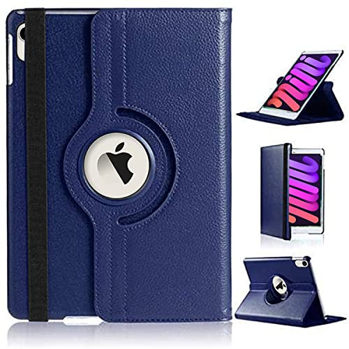 DN-Technology Case For iPad Mini 7/6 (A17 Pro 7th Generation 2024 / 6th Generation 2021 8.3) 360° Rotating Multi-Angle Smart Folio Case For New Apple iPad Mini 2024 (BLUE)