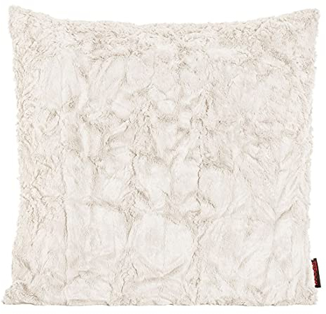 Zwei Magma Kissenhülle Fluffy - 40 x 40 cm - Plüsch Kissenhülle Felloptik - sehr flauschig und kuschelig viele Farben, Farbe:Magma_beige_071
