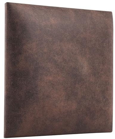 softwalls Wandkissen Vintage Leder mit 50mm Polsterung - Bett Kopfteil Wandpolster - Wandverkleidung - Wandpaneele | 30 x 30 Dunkelbraun