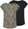 ONLY Tshirt Damen Regular Fit ONLVIC 2er Pack Rundhals Kurzarm Bluse Top Sommer Basic Muster Einfarbig Schwarz 42, Größe:42, Farbe:Black (15284243)