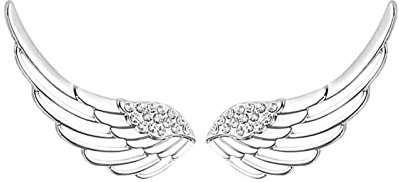 LAYCHEN Echte 100% 925 Sterling Silber Flügel Klar Zirkon Mode Ohrstecker Für Frauen Charme Winzigen Sterling Silber Schmuck