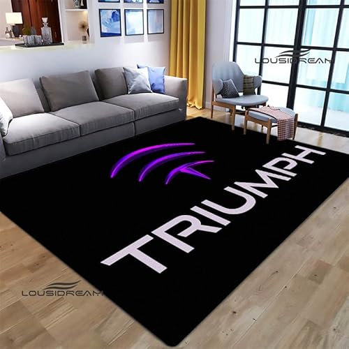 bailongma T-Riumph Motorrad Logo Gedruckter Flanellteppich Schönes rutschfestes Türpolster Yogamatte Anime Teppich D1478 40×60CM