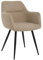 Mevsim Store Chaise de Salle à Manger Beige - Chaise de Cuisine en Tissu de Lin - Chaise rembourrée - Chaise de Salon - Fauteuil avec accoudoirs - Noir Pieds en métal laqué époxy