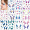 LZKHEH 12 Glänzende temporäre Schmetterling Tattoos für Gesicht und Körper - wasserdichte Aufkleber mit Engelsflügeln - Perfekt für Musikfestivals, Bälle, Partys und Cosplay