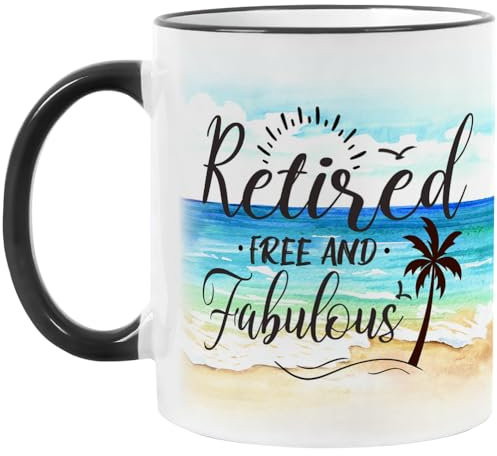 Retirement Gifts for Women,Retired Free and Fabulous Coffee Mug,Happy Retirement Cup for Women 2024,Funny Retirement Gifts for Mom Sister Nurse Teacher Coworker Friends 11 OZ