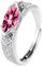 AILYFIRMO Lymphatischer Histon-Moissanit-Diamantring, lymphatischer Titanionen-Moissanit-Diamantring, offener Damenring mit mehrfarbigen Diamanten (Pink)