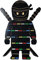 Craft Maestro Schwarz Ninja Boy Aufbewahrung Regal für Minifiguren. Kinder Schaukasten Regale. Kinderzimmer Holz Wandregal für 34 Figuren