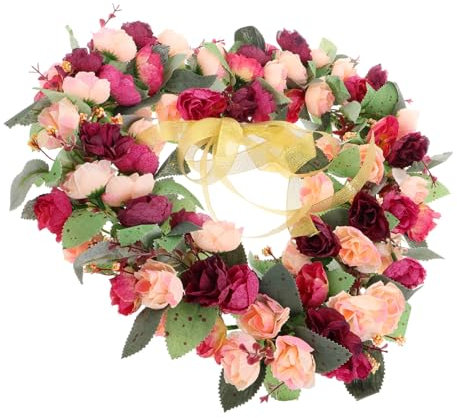 Amosfun Valentinstag Buchstaben Kränze Lebensechte Kranz Hochzeit Girlande Herzförmige Floral Tisch Mittelstück