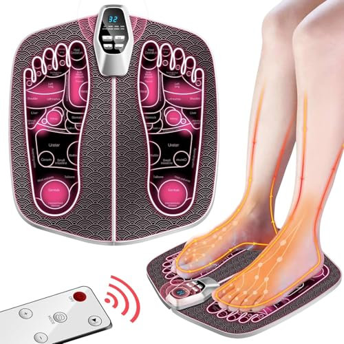 IUHFSIFS Fußmassagegerät 【Fortschrittliche EMS - Technologie】【Tiefenmuskelaktivierung - Schnelle Erholung】EMS Fussmassagegerät Mit 8 Massageprogramme 32 Intensitätsstufen, Foot Massager