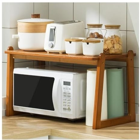 GAOJUNAN Meuble Micro Onde La Table D'étagère De Cuisine Montre Le Support De Stockage De Condiments De Plats De Bols De Fours À Micro-Ondes Etagere Micro Ondes(Bruin,70x35x40cm)