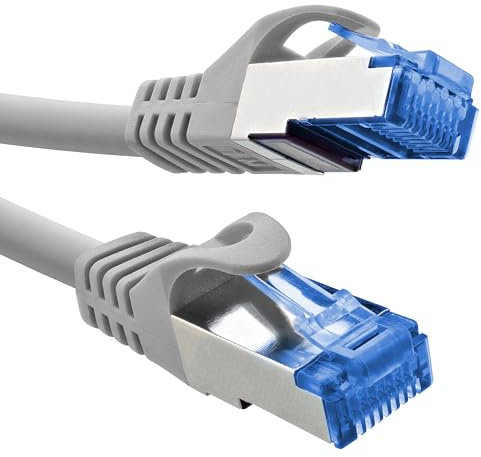 InLine Câble patch 72601 Cat.6A, S/FTP, TPE (LSZH), CCA, PoE, LAN, Ethernet, câble réseau RJ45 Gigabit, gris, 1 m