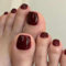 False Toenails - 24PCS Transparent Cherry Red Acrylic Stick on Toe Nails - Jelly Wine Red Fake Toenails with Glue Press on Nails for Toe for Women and Girls Fashion Nail Tips Home DIY