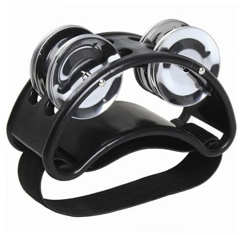 Tamburine Percussion Strumento Foot Shaker - Instrumante musicale con | jingle in acciaio inossidabile, accessorio a percussione a piedi | Strumento per tamburo per chitarra, strumenti per danza pe