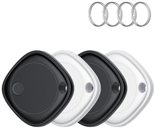 Smart Air Traceur Tag Localisateur D’Objets Bluetooth Lot de 4,Fonctionne avec l’app Localiser Apple (Uniquement iOS),Batterie Remplaçable, IP67 Imperméable,our Valises/Portefeuilles/Clés/Sacs/Bagages
