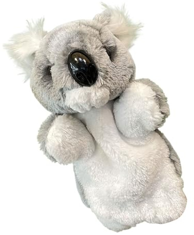 Koala Puppe - handgefertigte Plüsch -Tierpuppe für Kinder und Erwachsene | Realistische Koala -Handpuppe mit beweglichen Armen und Beinen | Ideal für Geschichtenerzählen, Bildungsspiele und Puppenspie