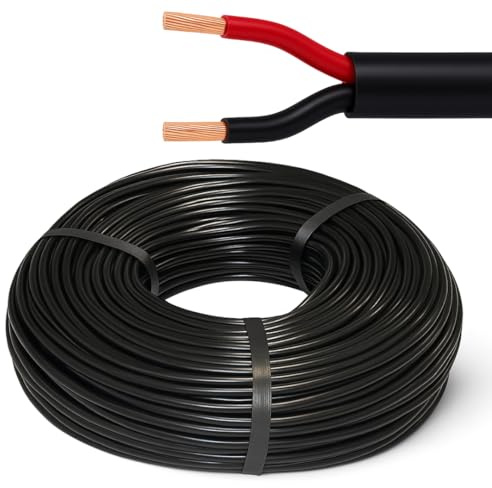 FLRYy Fahrzeugleitung 2-adrig Rund – 12V/24V Kfz Kabel (Rot/Schwarz) | Litzenkabel 2x1,50 mm² flexibel | Auto Stromkabel für Elektrik, Anhänger, Wohnmobil, Modellbau | 20 Meter Ring