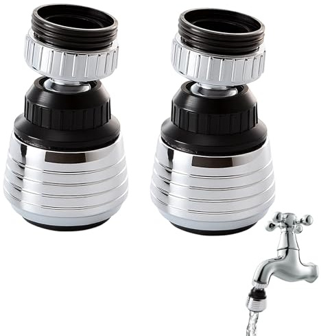 2 Stück Strahlregler Wasserhahn Aufsatz Schwenkbar 360°, Wassersparer Für Wasserhahn, Waserhahnaufsatz Küche, Drehbarer Wassarhahn Aufsatz, PC Material