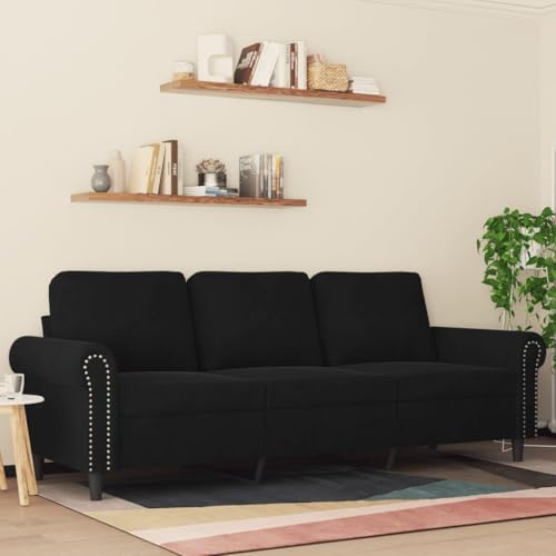 WEMYUFURN Samt Sofa 3 Sitzer XXL Komfort Sofalandschaft Polstergarnitur Metallgestell Wohnzimmer Sitzgruppe Relax Sitzbank