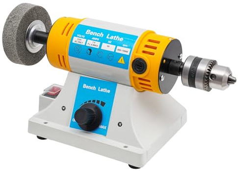 Tisch Poliermaschine Elektrisch, Schleifmaschine mit 2 Kegelspindeln und Faserrad, Schmuck Poliermaschine für Motor Metall Schmuck
