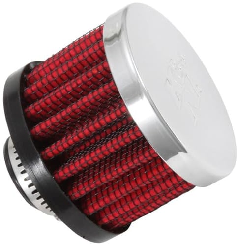 K&N Vent Air Filter/Breather: High Performance, Premium, Washable, Replacement Engine Filter: Flange Diameter: 0.5 In, Filter Height: 1.5 In, Flange Length: 0.4375 In, Shape: Breather, 62-1330