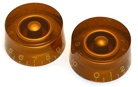 Allparts PK-0130-022 Speed Knöpfe (2 Stück) für Riffelachse amber