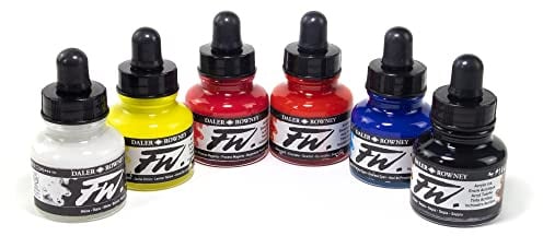 Daler-Rowney JDAFWP6 160100006 Acrylic Ink Set (Pack of 6)
